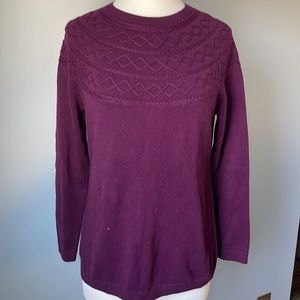 NEW Talbots Purple Yoke Sweater PL